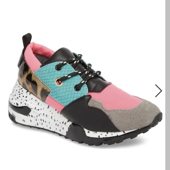 Steve Madden Shoes - Steven Madden Cliff Leopard Neon Sneakers
